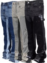 EVE Men's Appliqued Stacked Flare Jeans XCFF-661