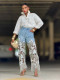 EVE Plus Size Lace Patchwork Washed Jeans GYLN-7795