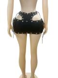 EVE Tie Up Hollow Out Mini Skirt GFCF-1377
