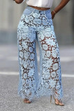 EVE Plus Size Hollow Out Lace Patchwork Jeans GYLN-6690