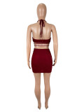 EVE Halter Butterfly Embroidery Half Skirt Set SHD-9763