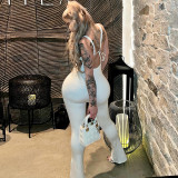 EVE Solid Color Backless Tight Sling Jumpsuit GPKJ-KJ12417