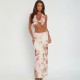 EVE Sexy Print Halterneck Two Piece Skirts Set SHD-9708