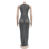 EVE Sexy Mesh See Through Maxi Dress BY-6942