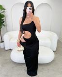 EVE Hollow Out Single Shoulder Maxi Dress GXIY-K25L229