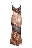 EVE Leopard Print Lace See Through Maxi Dress GXIY-K25L313