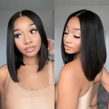 EVE Medium Short Straight Hair Chemical Fiber Head Cover Wig YWHX-M1654