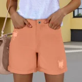 EVE Fashion Washed Straight Denim Shorts XCFF-329