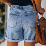 EVE Fashion Washed Straight Denim Shorts XCFF-329