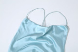 EVE Solid Color Halterneck Backless Maxi Dress GAXB-G1037DS