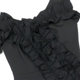 EVE One Shoulder Irregular Ruffles Tops CYA-901903