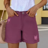 EVE Fashion Washed Straight Denim Shorts XCFF-329