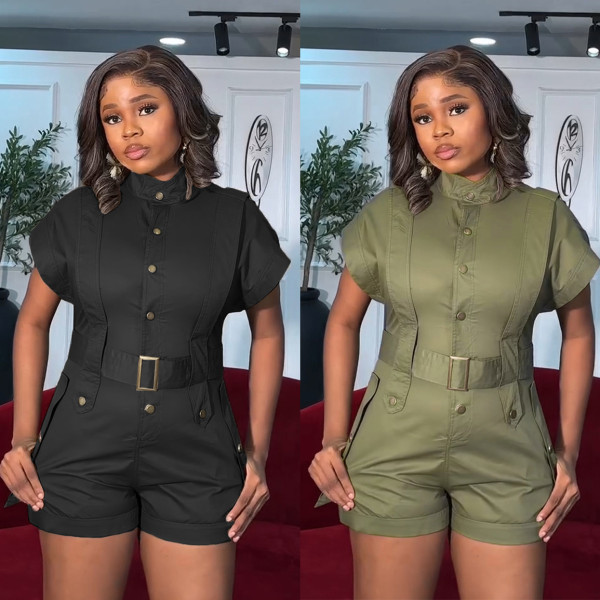 EVE Plus Size Loose Sleeveless Solid Romper NY-3631