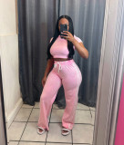 EVE Plus Size Fashion Washed Hoodies Pants Two Piece Set NY-3652