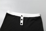 EVE Short Sleeve Lapel Tops Two Piece Shorts Set XEF-K25S76765