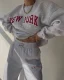 EVE Long Sleeve Letter Print Sweatshirt Two Piece Pant Set GYSL-512
