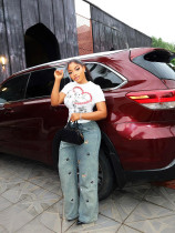 EVE Plus Size Fashion Embroidery Straight Jeans GYLN-0932