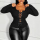 EVE Long Sleeve Solid Color Bandage Top LSD-2474