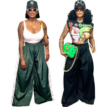 EVE Casual Solid Color Drawstring Wide Leg Pants BGN-364