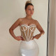EVE Contrast Color Wrap Chest Tops FL-YL23315DG