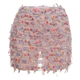 EVE Stripe Tassel Slim Mini Skirts GZJQ-K24J49458