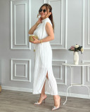 EVE Solid Color Sleeveless Tie Up Maxi Dress GCNE-TR266