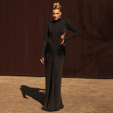 EVE Sexy Backless Solid Color Maxi Dress XEF-K25D75286