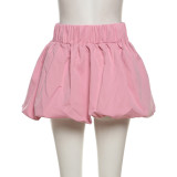 EVE Solid Color Bubble Mini Skirt DLSF-K24J46609
