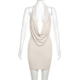 EVE Deep V Neck Backless Mini Dress GYME-K23D41195