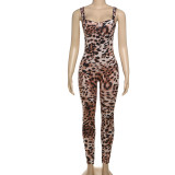 EVE Leopard Print Sling Backless Jumpsuit  DLSF-K24Q59758