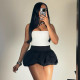 EVE Solid Color Bubble Mini Skirt DLSF-K24J46609