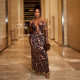 EVE Halterneck Tie Up Leopard Print Maxi Dress DLSF-K24D50823