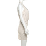 EVE Deep V Neck Backless Mini Dress GYME-K23D41195