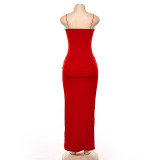 EVE One Shoulder Sling Backless Split Maxi Dress GYME-D1735259