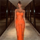 EVE Wrap Chest Lace See Through Maxi Dress GYME-K23D32297