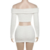 EVE Long Sleeve Solid Color Tops And Skirt 2 Piece Set GYME-K23S35155