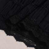 EVE Hollow Out Tie Up Backless Tops Two Piece Skirts Set GNZD-51690SBD