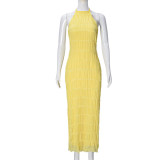 EVE Sleeveless Tie Up Ruffles Maxi Dress GNZD-51618DBD