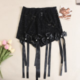 EVE Butterfly Print Loose Top And Lace Shorts Set GNZD-51286SHD