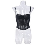 EVE Lace Hollow Out See Through Sling Tops GNZD-Q01059J
