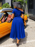 EVE Plus Size Slash Neck Hollow Out Knis Midi Dress NNWF-8117