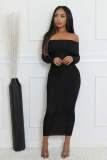 EVE Off Shoulder Long Sleeve Bodycon Dress QYMF-3082