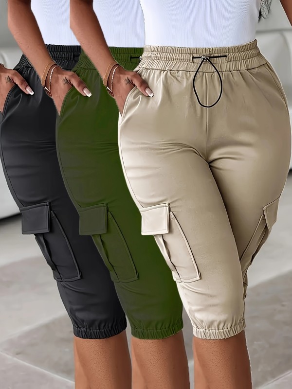 EVE Casual Solid Color Seventh Pants GDYF-3524