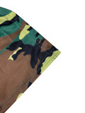 EVE Camouflage Print Split Long Skirt QYMF-D3004