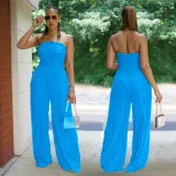 EVE Solid Color Loose Wave Tube Top Jumpsuit BY-7465