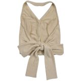 EVE Halterneck Backless Tie Up Two Piece Pants Set BY-7461