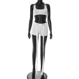EVE Solid Color Tank Tops Two Piece Shorts Set MXBF-D25ST202