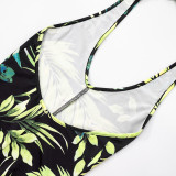 EVE Print V Neck Halterneck Backless Jumpsuit MXBF-J25JP105