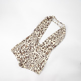 EVE Deep V Neck Leopard Print Romper MXBF-J25RP106