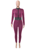 EVE Long Sleeve Zipper Two Piece Pants Set SH-391355